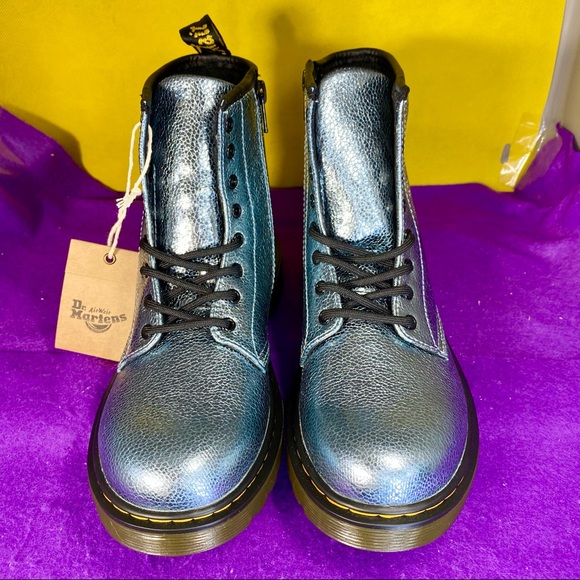 Dr. Martens Glitter J Metallic Blue Lace Up Boots main image 6